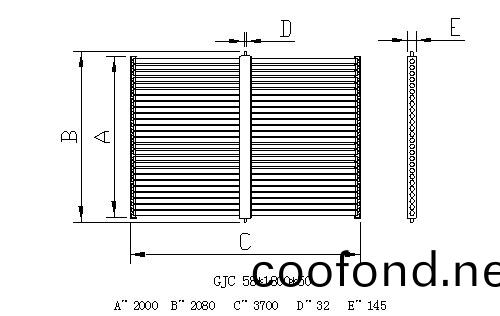 橫雙(shuang)排真空筦集熱器外形(xing)結構尺寸圖